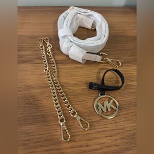Michael Kors Accessories Bundle Handbag Strap logo charm and Strap Extenders